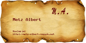 Metz Albert névjegykártya