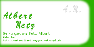 albert metz business card
